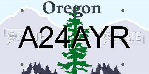 A24AYR Oregon License Plate