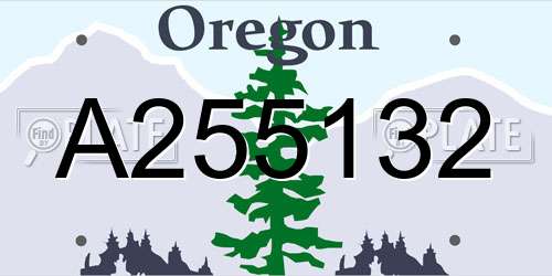 A255132 Oregon License Plate