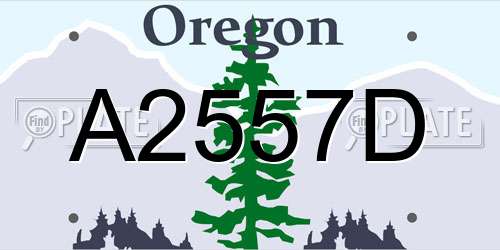 A2557D Oregon License Plate