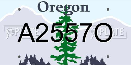 A2557O Oregon License Plate