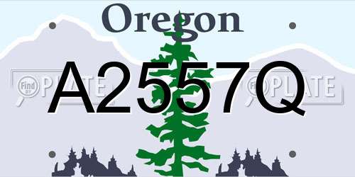 A2557Q Oregon License Plate