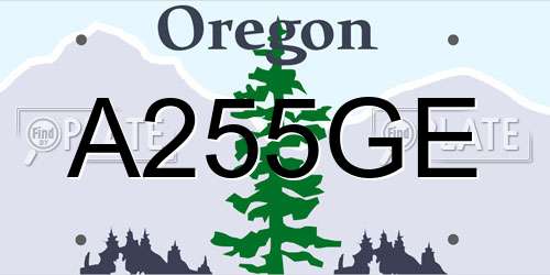 A255GE Oregon License Plate