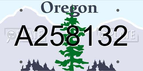 A258132 Oregon License Plate