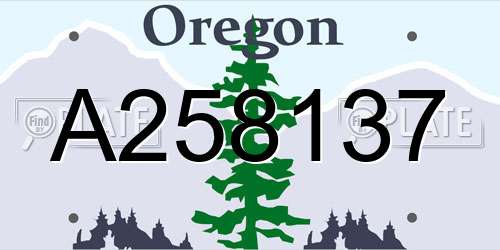 A258137 Oregon License Plate