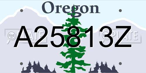 A25813Z Oregon License Plate