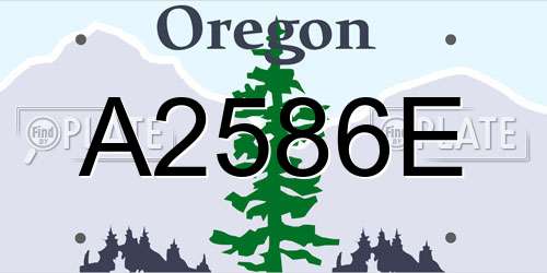 A2586E Oregon License Plate