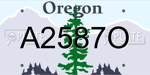 A2587O Oregon License Plate