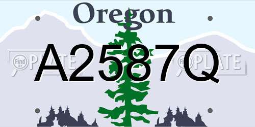 A2587Q Oregon License Plate