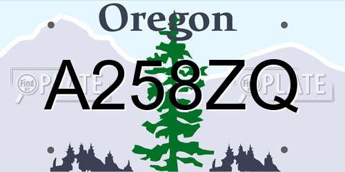 A258ZQ Oregon License Plate