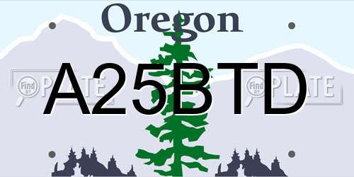 A25BTD Oregon License Plate
