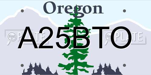 A25BTO Oregon License Plate