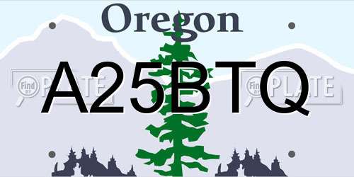 A25BTQ Oregon License Plate