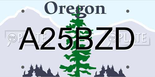 A25BZD Oregon License Plate