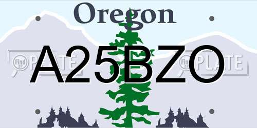 A25BZO Oregon License Plate