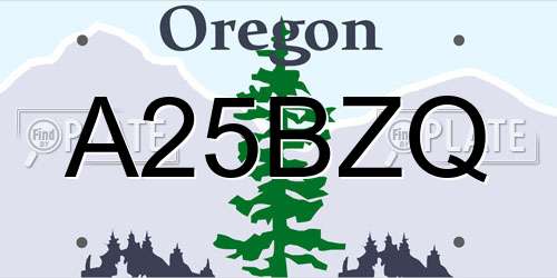 A25BZQ Oregon License Plate