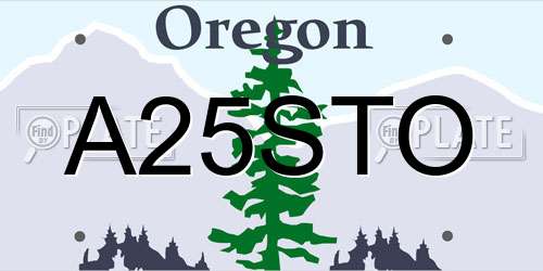 A25STO Oregon License Plate