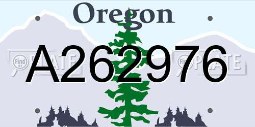 A262976 Oregon License Plate