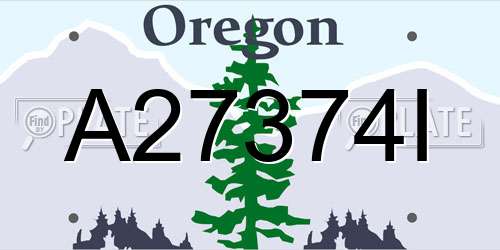 A27374I Oregon License Plate