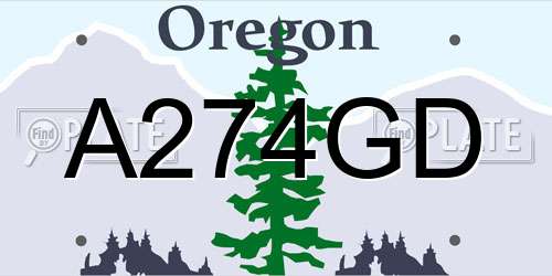 A274GD Oregon License Plate
