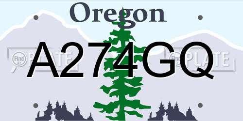 A274GQ Oregon License Plate