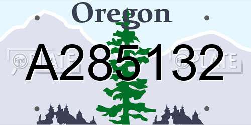 A285132 Oregon License Plate