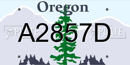 A2857D Oregon License Plate