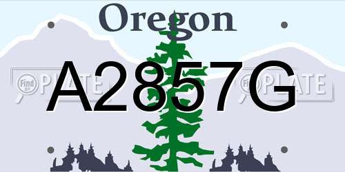 A2857G Oregon License Plate