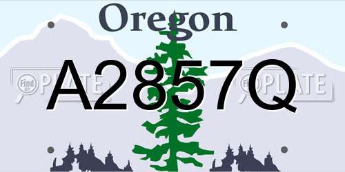 A2857Q Oregon License Plate