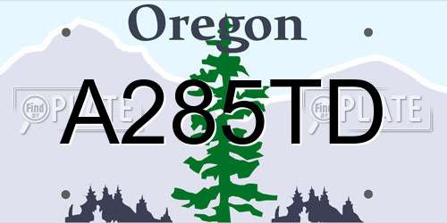 A285TD Oregon License Plate
