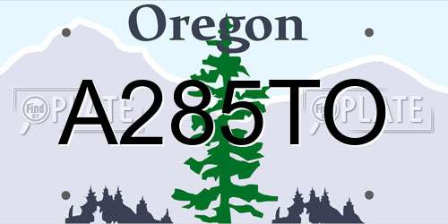 A285TO Oregon License Plate