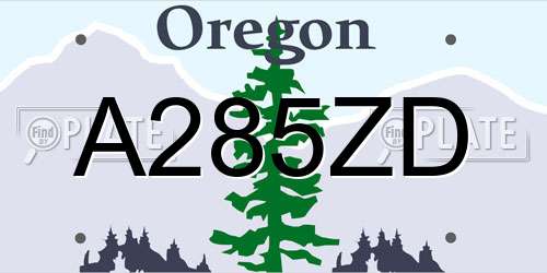 A285ZD Oregon License Plate