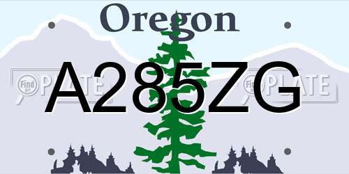A285ZG Oregon License Plate