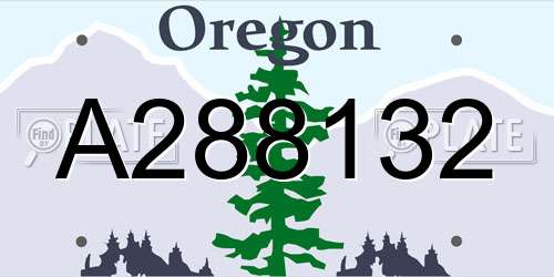 A288132 Oregon License Plate