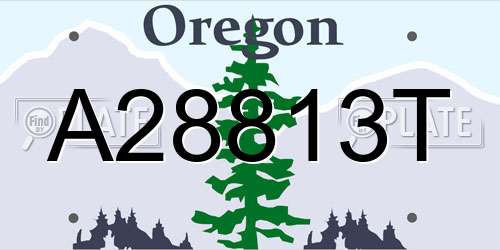 A28813T Oregon License Plate