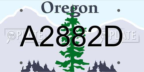 A2882D Oregon License Plate