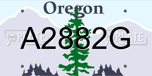 A2882G Oregon License Plate