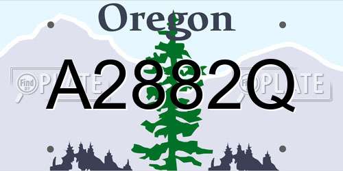 A2882Q Oregon License Plate