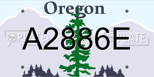 A2886E Oregon License Plate