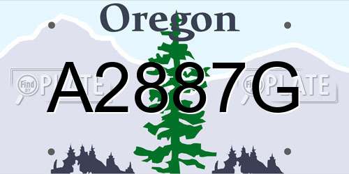 A2887G Oregon License Plate