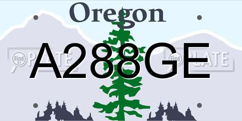 A288GE Oregon License Plate