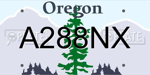 A288NX Oregon License Plate