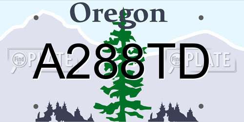 A288TD Oregon License Plate