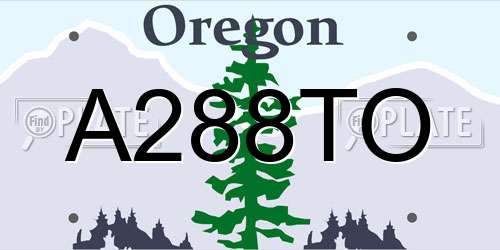 A288TO Oregon License Plate