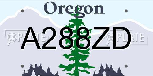 A288ZD Oregon License Plate