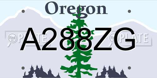 A288ZG Oregon License Plate