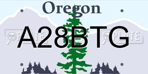 A28BTG Oregon License Plate