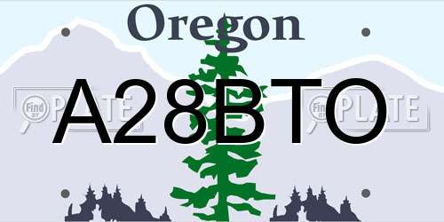 A28BTO Oregon License Plate