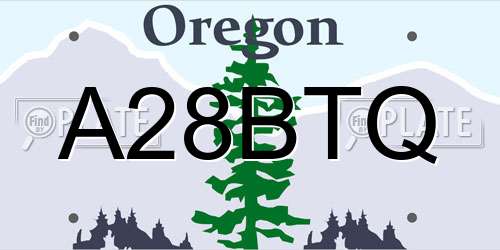 A28BTQ Oregon License Plate