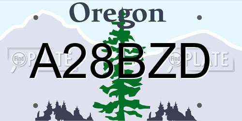 A28BZD Oregon License Plate