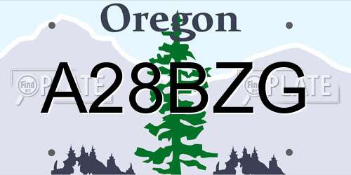 A28BZG Oregon License Plate